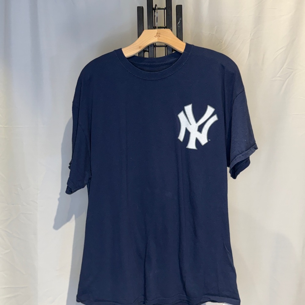Majestic Navy Tee with White Emblem - Picture 1 of 4